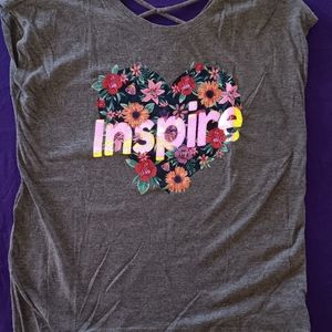 Old Navy Girls XL Gray INSPIRE Shirt